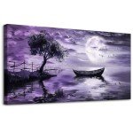 KELIYUAN Purple Landscape Canvas Wall Art for Home Decor