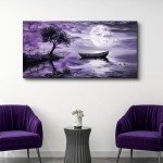 KELIYUAN Purple Landscape Canvas Wall Art for Home Decor