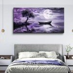 KELIYUAN Purple Landscape Canvas Wall Art for Home Decor