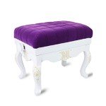 Purple Wooden Piano Stool with Ergonomic Design