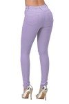 Purple High Waisted Stretch Distressed Skinny Jeans