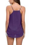 Purple V-Neck Spaghetti Strap Cami Top for Women