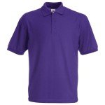 FRUIT OF THE LOOM Purple Men's Short Sleeve Polo Shirt