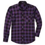Men's Purple/Black Checked Flannel Button-Up Shirt