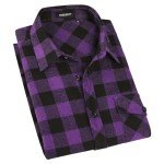 Men's Purple/Black Checked Flannel Button-Up Shirt