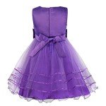 Purple Princess Dress with Flower Bow for Girls