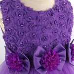 Purple Princess Dress with Flower Bow for Girls