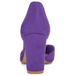 Purple Block Heel Ankle Tie Dress Shoes