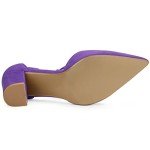 Purple Block Heel Ankle Tie Dress Shoes