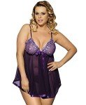 SCICENT Purple Lace Babydoll Lingerie Nightdress for Women