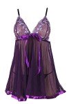SCICENT Purple Lace Babydoll Lingerie Nightdress for Women