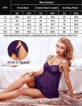 AVIDLOVE Purple Lace Mesh Babydoll Chemise
