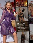 RS LOVE Purple Lace Lingerie Set with Mesh Robe – 3 Pieces