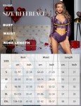 RS LOVE Purple Lace Lingerie Set with Mesh Robe – 3 Pieces