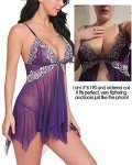 AVIDLOVE Plus Size Purple Lace Babydoll Lingerie