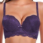 SHEKINI Purple Lace Bra and Thong Set