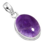 Real Purple Amethyst 925 Silver Pendant Necklace