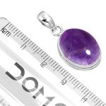 Real Purple Amethyst 925 Silver Pendant Necklace