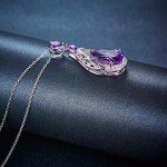 Purple Amethyst Filigree Pendant in Silver Necklace