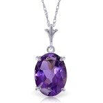 Amethyst Pendant Necklace in Sterling Silver