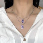 Purple Friendship Necklaces for Best Friends - Gift Set