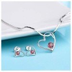Amethyst Heart Pendant Necklace and Earrings Set