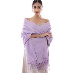 RIIQIICHY Lilac Pashmina Shawl