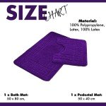 Purple Ultra Plush Bathroom Mats Set of 2