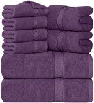 Plum 8-Piece Hotel Quality Towel Set