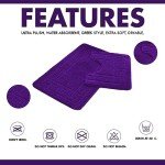 Purple Ultra Plush Bathroom Mats Set of 2