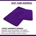 Purple Ultra Plush Bathroom Mats Set of 2