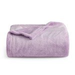 Light Purple Fleece Throw Blanket for Sofa and Bed