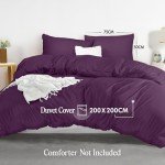 Purple Microfibre Double Duvet Cover Set with Pillows