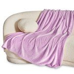 Light Purple Fleece Throw Blanket for Sofa and Bed