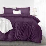 Purple Microfibre Double Duvet Cover Set with Pillows