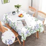 Purple Floral Wipe Clean Rectangular Tablecloth (110x140cm)