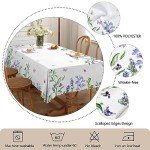 Purple Floral Wipe Clean Rectangular Tablecloth (110x140cm)