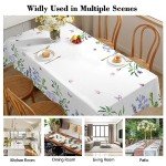 Purple Floral Wipe Clean Rectangular Tablecloth (110x140cm)