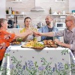 Purple Floral Wipe Clean Rectangular Tablecloth (110x140cm)