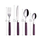 Purple 16-Piece Stainless Steel Cutlery Set