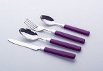 Purple 16-Piece Stainless Steel Cutlery Set