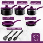 Purple Chef's Star 9-Piece Cookware Set