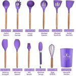 12-Piece Purple Silicone Kitchen Utensils Set