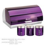 Purple Metallic Bread Bin and Canister Set