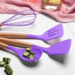 12-Piece Purple Silicone Kitchen Utensils Set