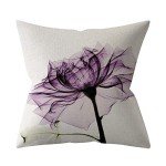 Purple Flower Throw Pillow Covers Set of 4