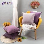Set of 4 Purple Velvet Cushion Covers 45x45 cm