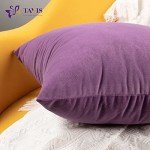 Set of 4 Purple Velvet Cushion Covers 45x45 cm