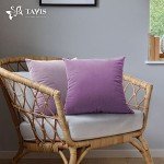 Set of 4 Purple Velvet Cushion Covers 45x45 cm