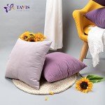 Set of 4 Purple Velvet Cushion Covers 45x45 cm